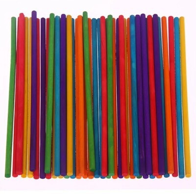 Набор пластиковых палочек 15 см. 50 штук. Цвет разноцветный