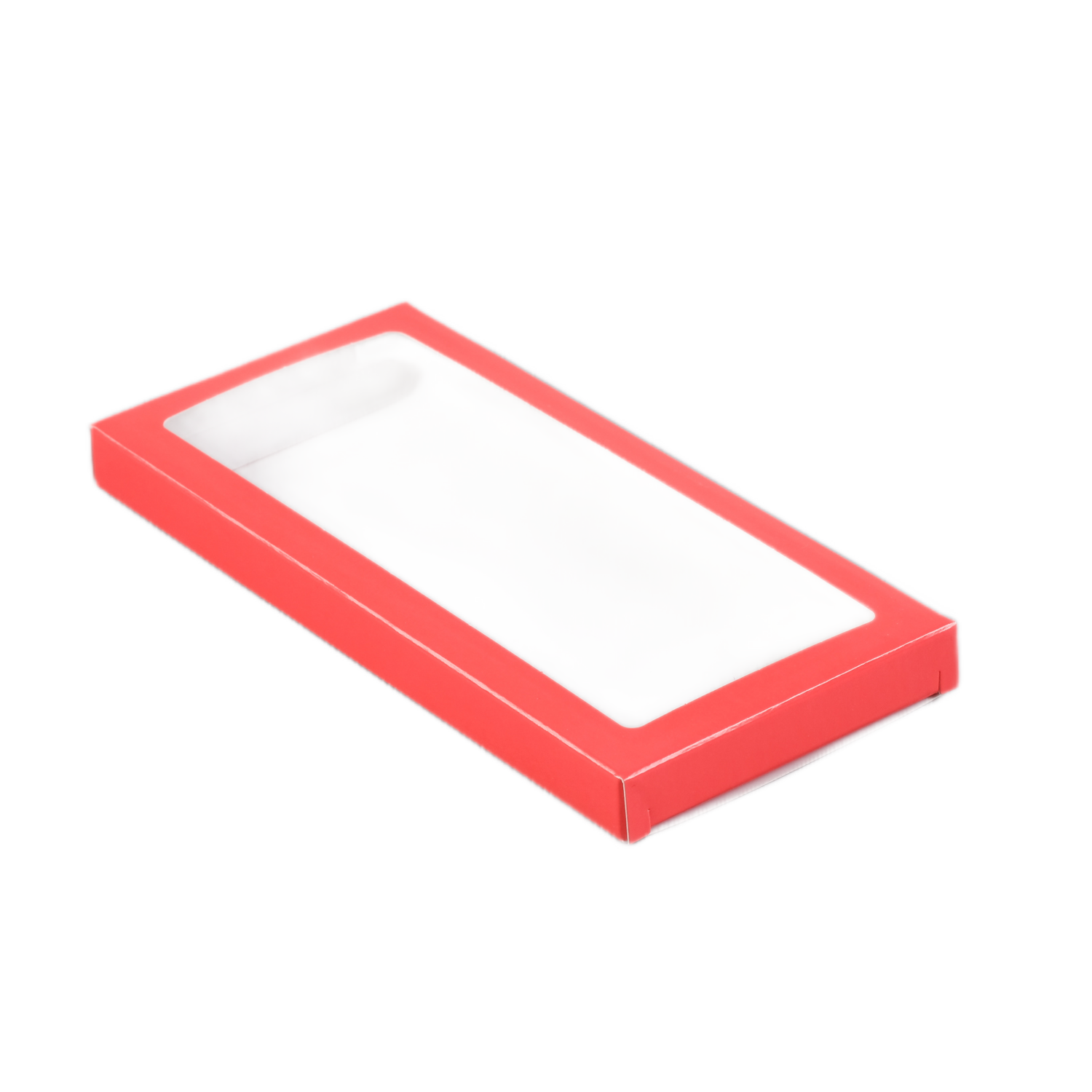 Коробка для плитки шоколада «Красная», с окном цельная, 17,3 × 8,8 × 1,5 см