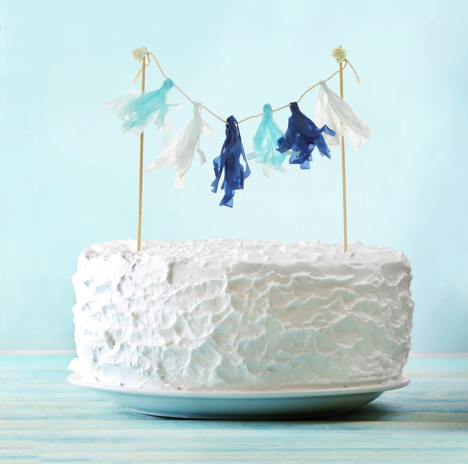 Украшение для торта Тассел голубое