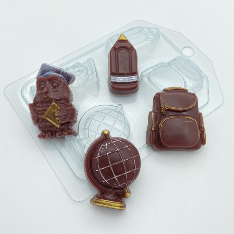 Пластиковая форма для шоколада Школьный набор МИНИ