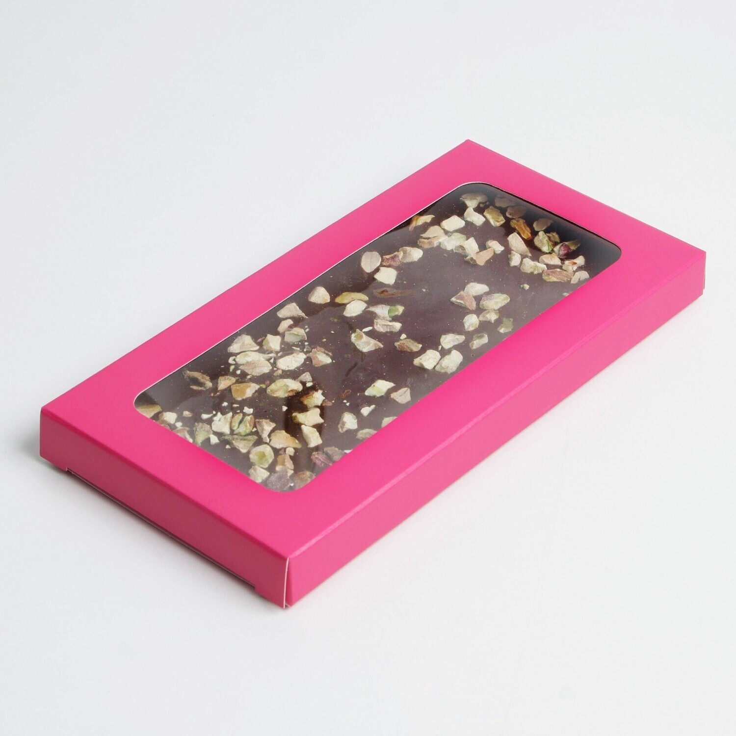 Коробка для плитки шоколада «Фуксия», с окном цельная, 17,3 × 8,8 × 1,5 см