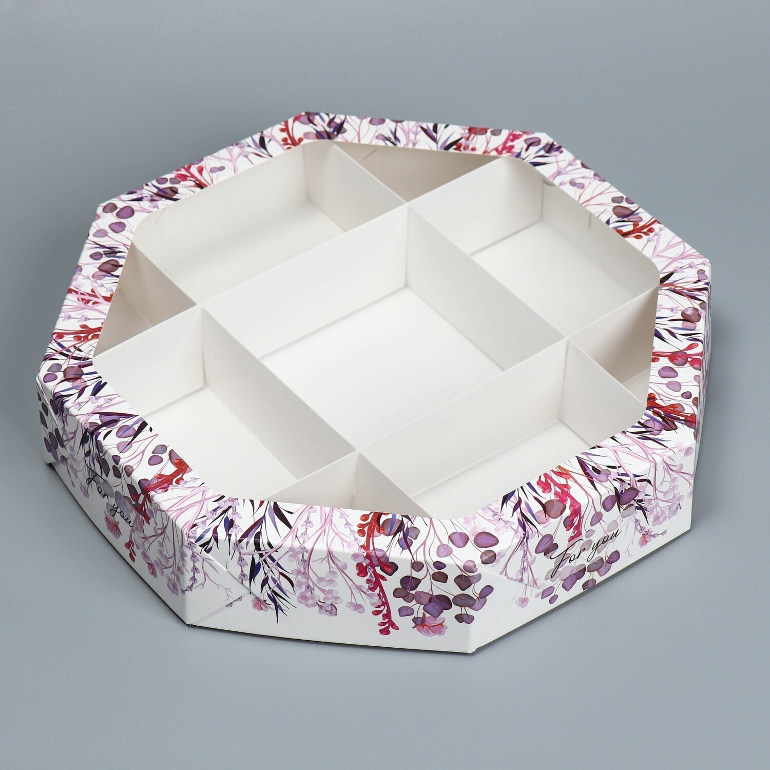 Коробка складная «For you», 29 × 29 × 5 см восьмигранник