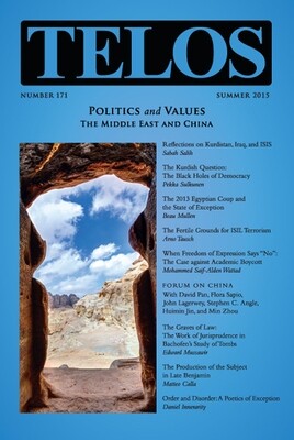 Telos 171 (Summer 2015): Politics and Values: The Middle East and China - Institutional Rate