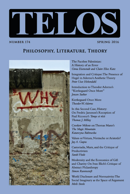 Telos 174 (Spring 2016): Philosophy, Literature, Theory
