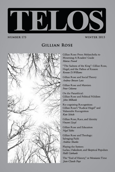 Telos 173 (Winter 2015): Gillian Rose - Institutional Rate