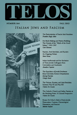 Telos 164 (Fall 2013): Italian Jews and Fascism