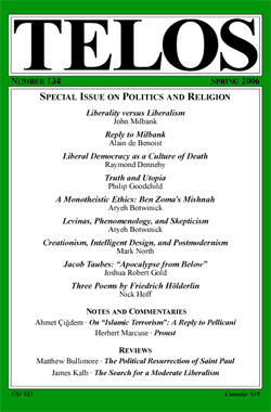 Telos 134 (Spring 2006): Politics and Religion