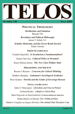 Telos 148 (Fall 2009): Political Theologies