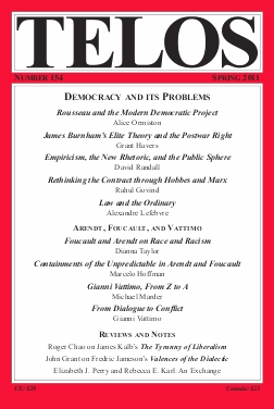 Telos 154 (Spring 2011): Democracy and its Problems