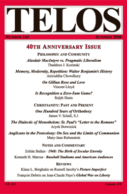 Telos 143 (Summer 2008): 40th Anniversary Issue