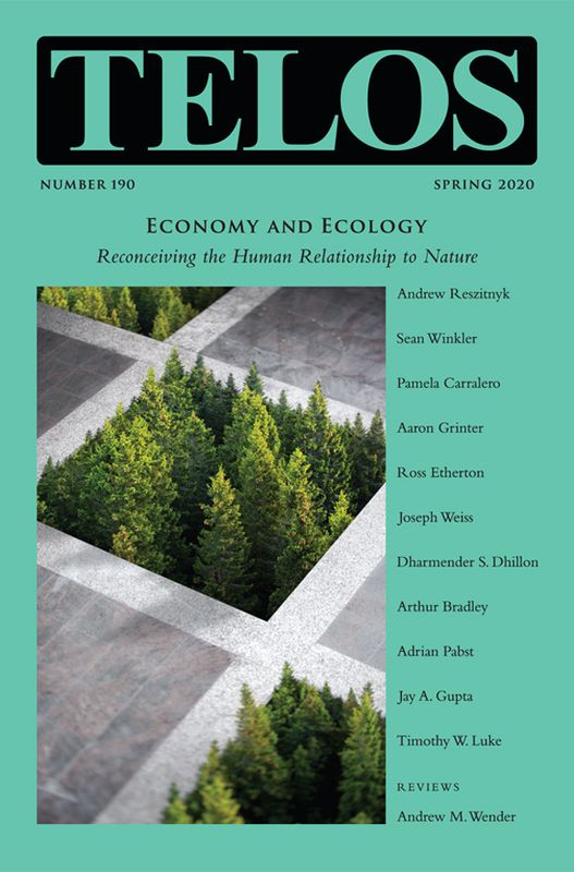 Telos 190 (Spring 2020): Economy and Ecology: Reconceiving the Human Relationship to Nature - Institutional Rate