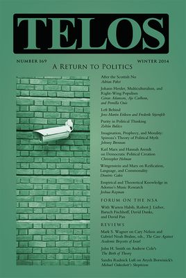 Telos 169 (Winter 2014): A Return to Politics