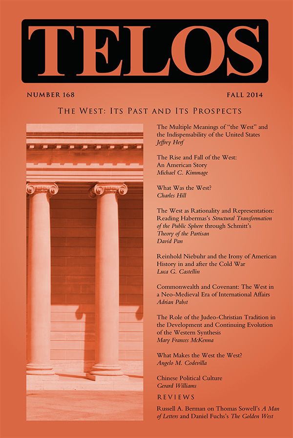 Telos 168 (Fall 2014): The West: Its Past and Its Prospects