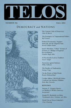 Telos 156 (Fall 2011): Democracy and Nations - Institutional Rate