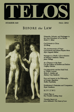 Telos 160 (Fall 2012): Before the Law - Institutional Rate