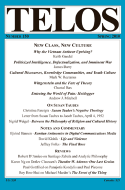 Telos 150 (Spring 2010): New Class, New Culture - Institutional Rate