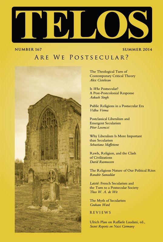 Telos 167 (Summer 2014): Are We Postsecular?