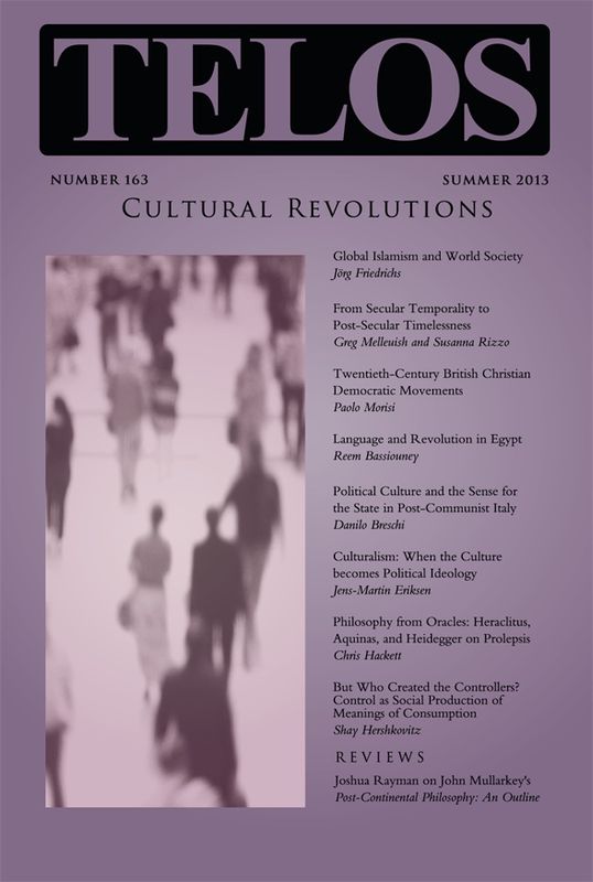 Telos 163 (Summer 2013): Cultural Revolutions