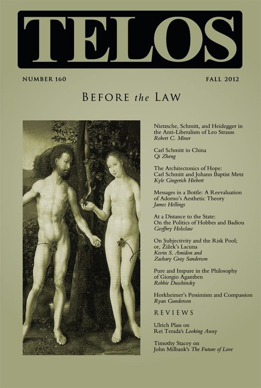 Telos 160 (Fall 2012): Before the Law - Institutional Rate