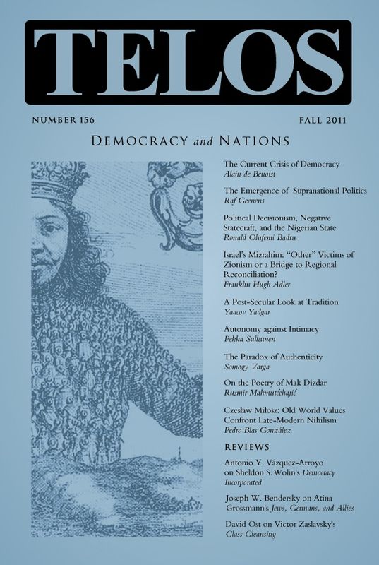 Telos 156 (Fall 2011): Democracy and Nations