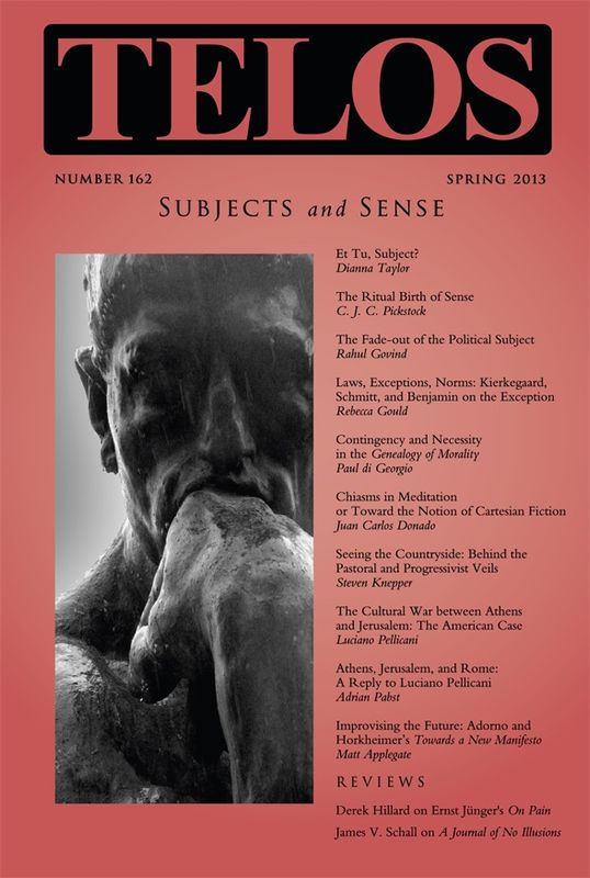 Telos 162 (Spring 2013): Subjects and Sense - Institutional Rate
