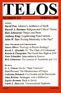 Telos 115 (Spring 1999) - Institutional Rate Telos 115 (Spring 1999) - Institutional Rate
