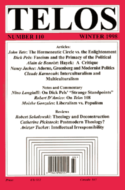 Telos 110 (Winter 1998)