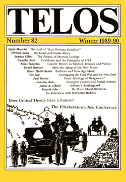 Telos 82 (Winter 1989–90) - Institutional Rate Telos 82 (Winter 1989–90) - Institutional Rate