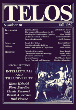 Telos 81 (Fall 1989)