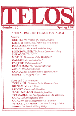 Telos 55 (Spring 1983) - Institutional Rate Telos 55 (Spring 1983) - Institutional Rate