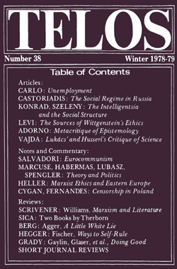 Telos 38 (Winter 1978-79)