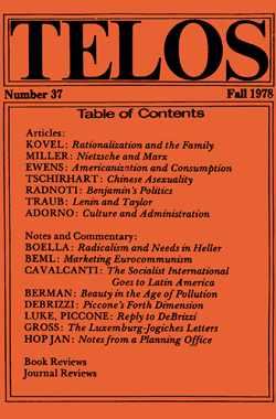 Telos 37 (Fall 1978) - Institutional Rate Telos 37 (Fall 1978) - Institutional Rate