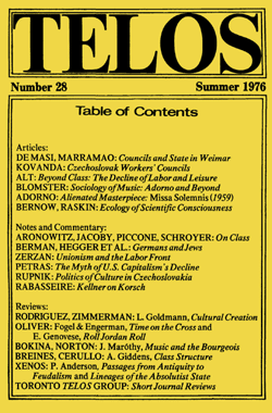 Telos 28 (Summer 1976)