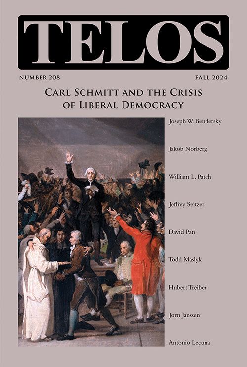 Telos 208 (Fall 2024): Carl Schmitt and the Crisis of Liberal Democracy - Institutional Rate Telos 208 (Fall 2024): Carl Schmitt and the Crisis of Liberal Democracy - Institutional Rate