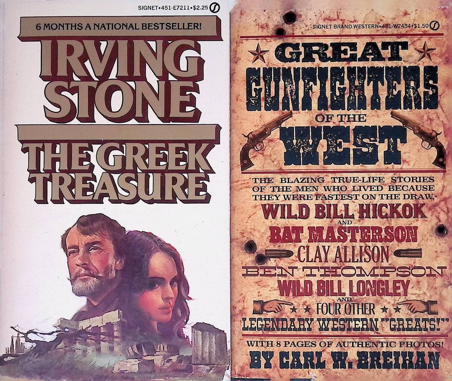 The Greek Treasure. Great Gunfighters of the West (комплект из 2 книг); Stone Irving. Breihan Carl W.