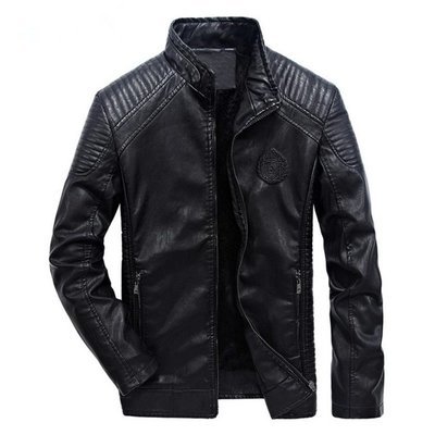 Nouvelle hiver hommes veste en cuir de manteau classique en cuir moto veste
