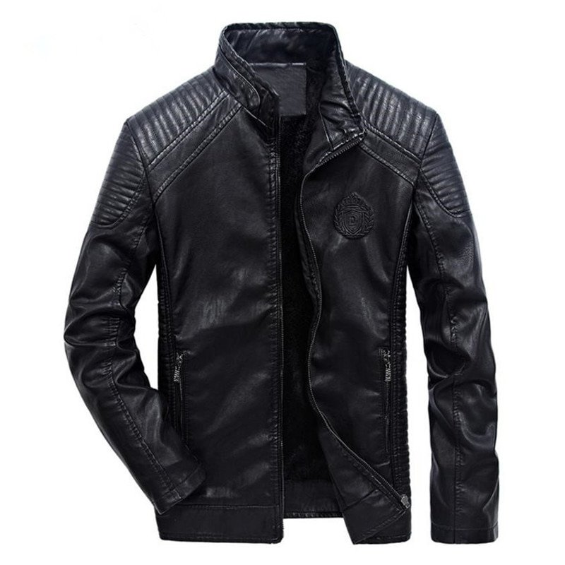 Nouvelle hiver hommes veste en cuir de manteau classique en cuir moto veste