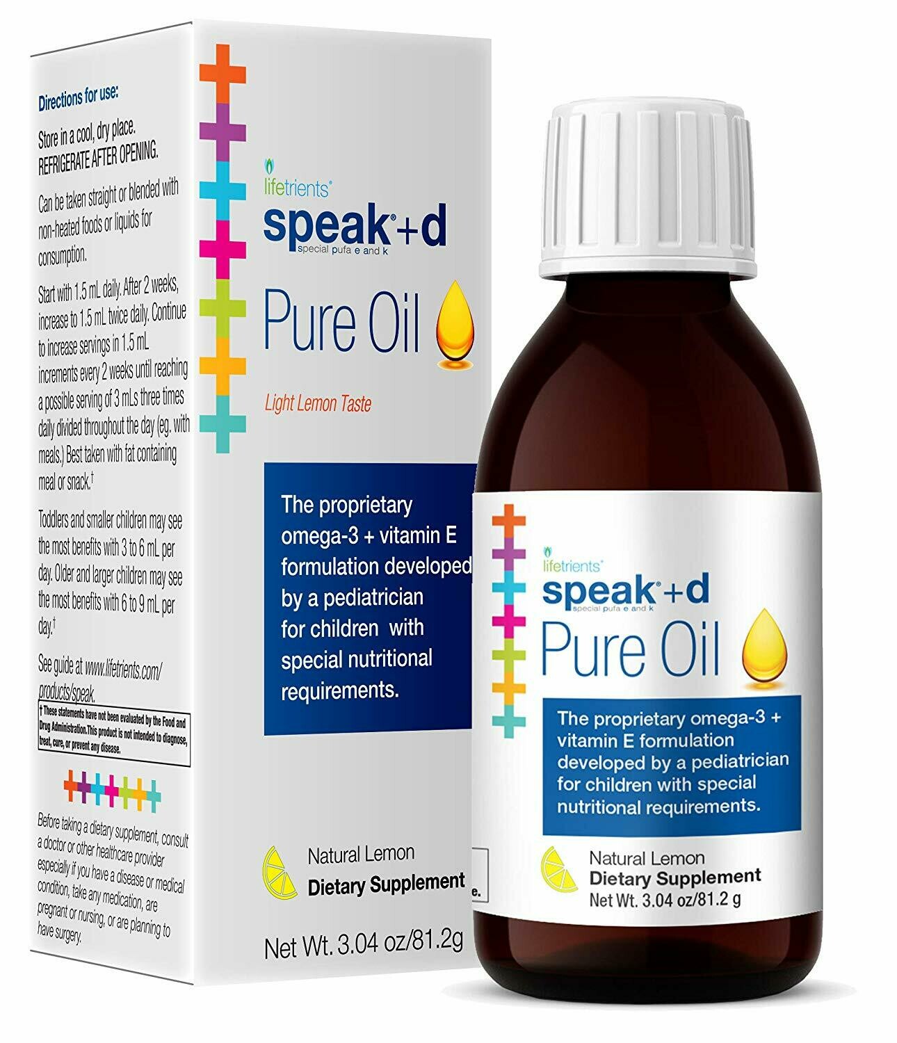 Speak+D Pure Oil – Natural Lemon – 3.04 oz