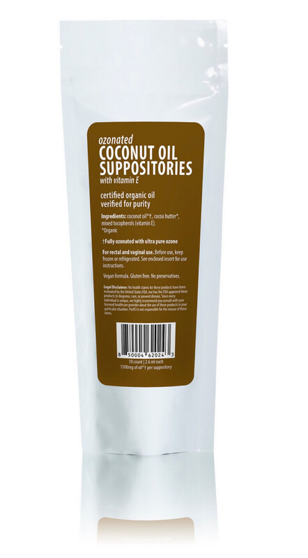 PurO3 Ozonated Oil Suppositories Coconut- 10 Count
