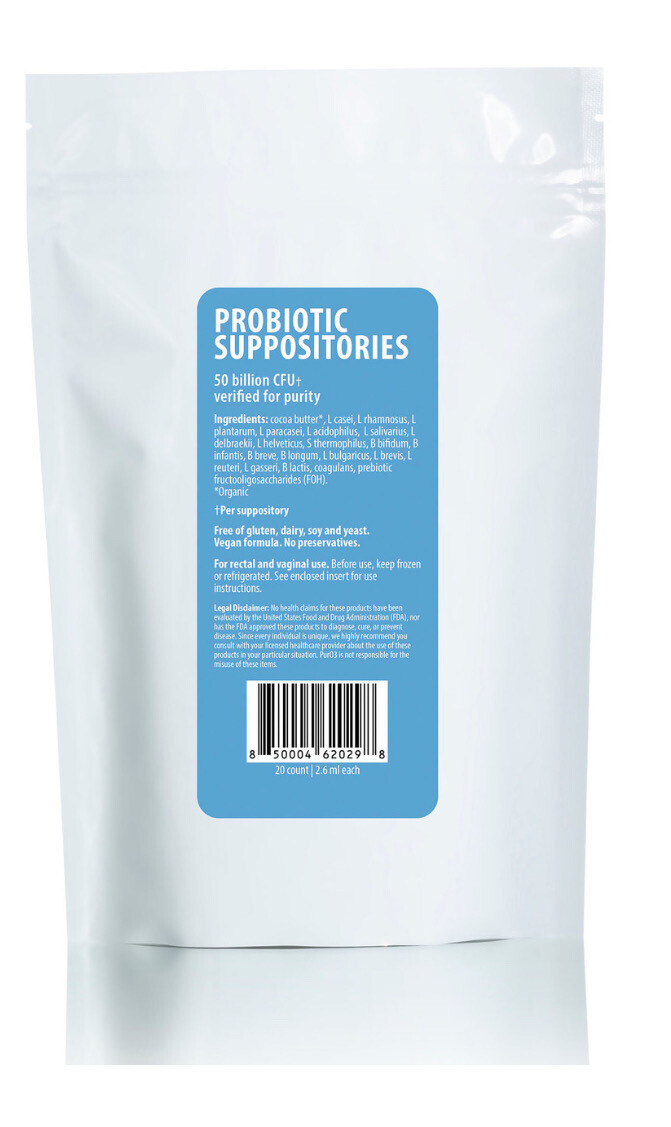 PurO3 Probiotic Suppositories 20 Count