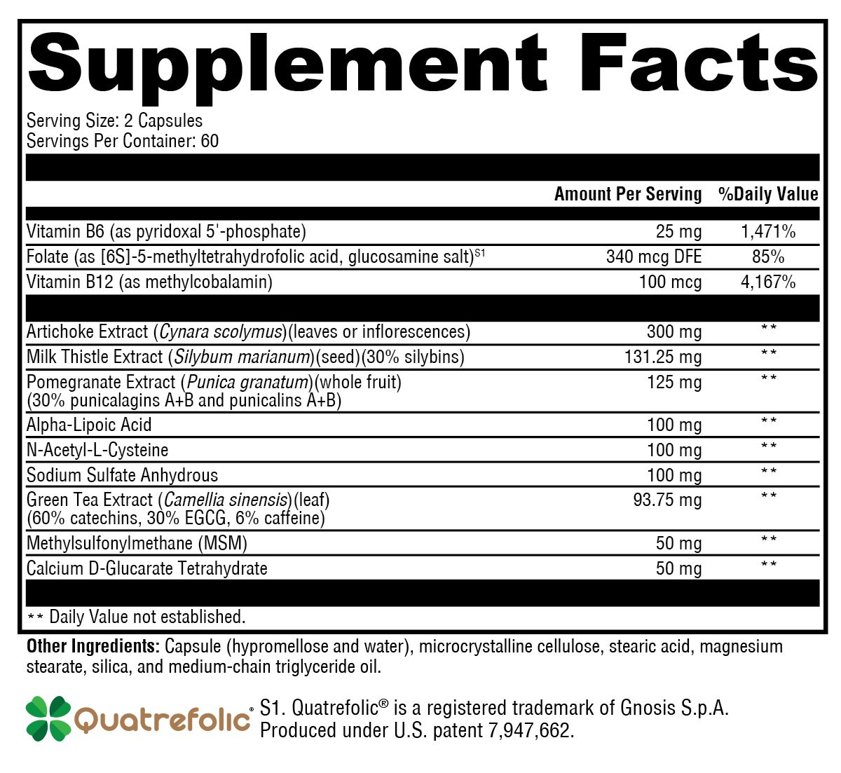 MedCaps DPO™ 120 Capsules supplement facts image