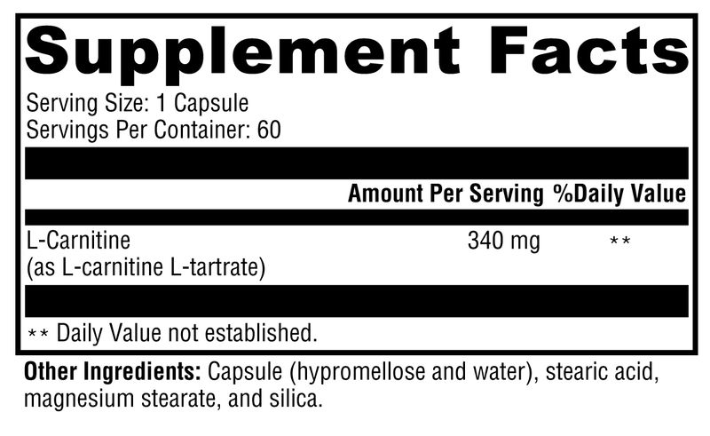 CarniteX™ 60 Capsules supplement facts image
