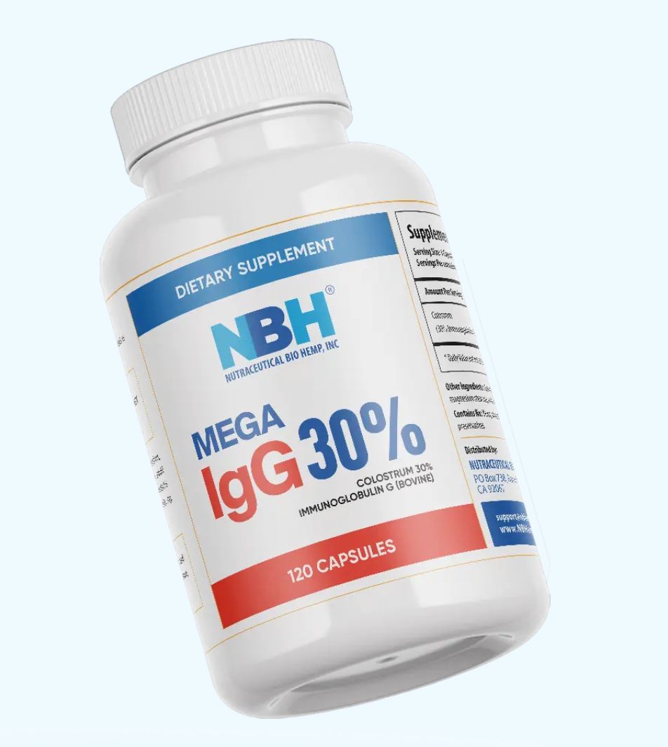 Mega IgG 30% (Bovine), 120 Capsules 500 mg