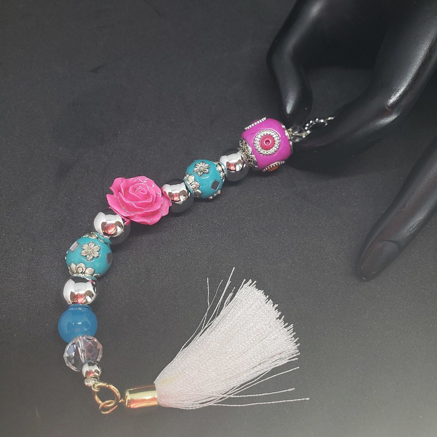 Beautiful rose accent key chain