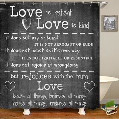 Love Is Patient - 2 pc. Shower Curtain and Mat set