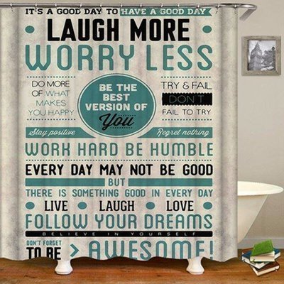 Laugh More - 2 pc. Shower Curtain and Mat set