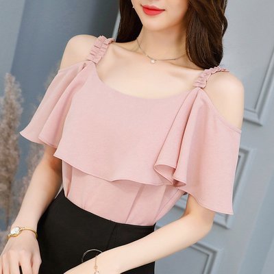 Blusa Escotada con Manga de Mariposa