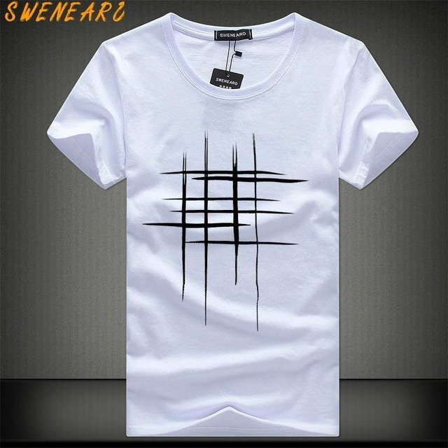 Playera con Diseño estampado de lineas cruzadas