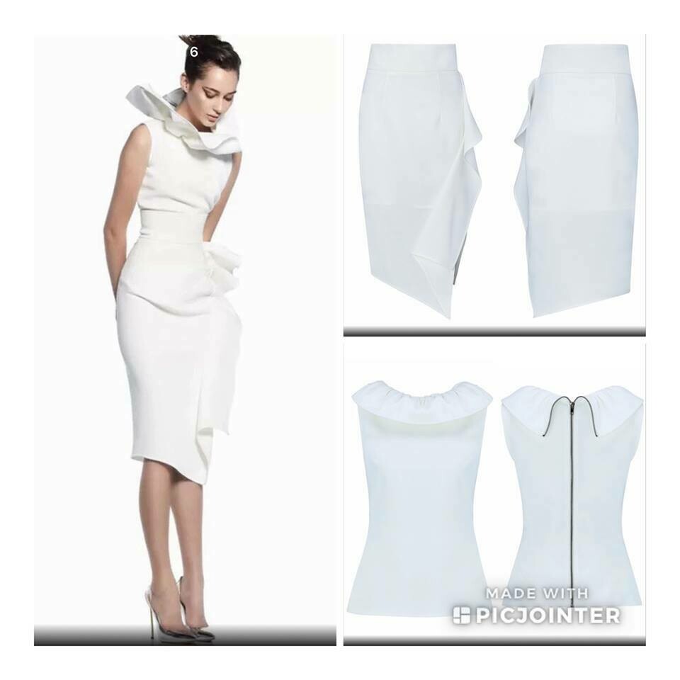 White Two Piece Skirt Set