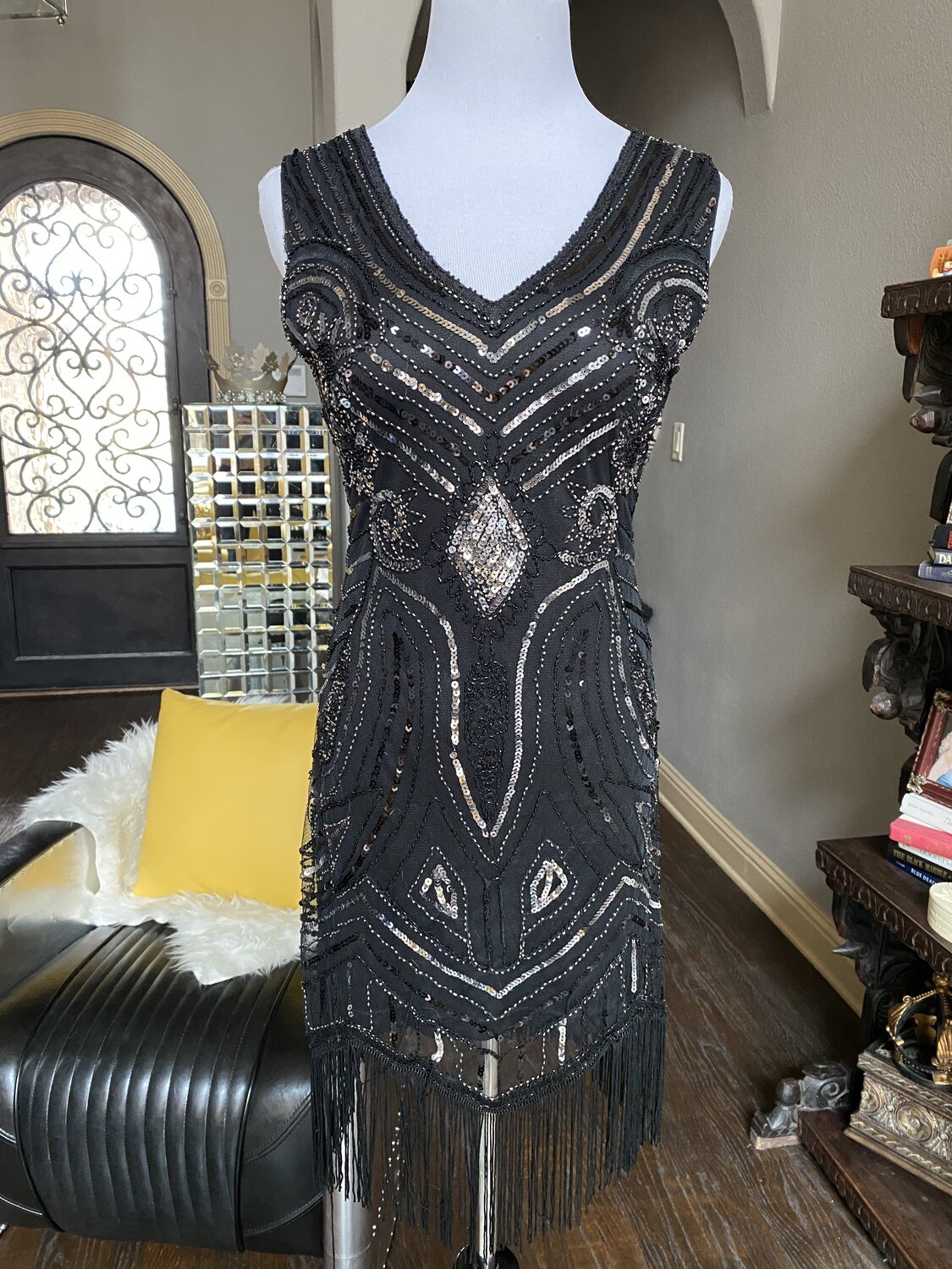 Sequin/Fringed Party Dress